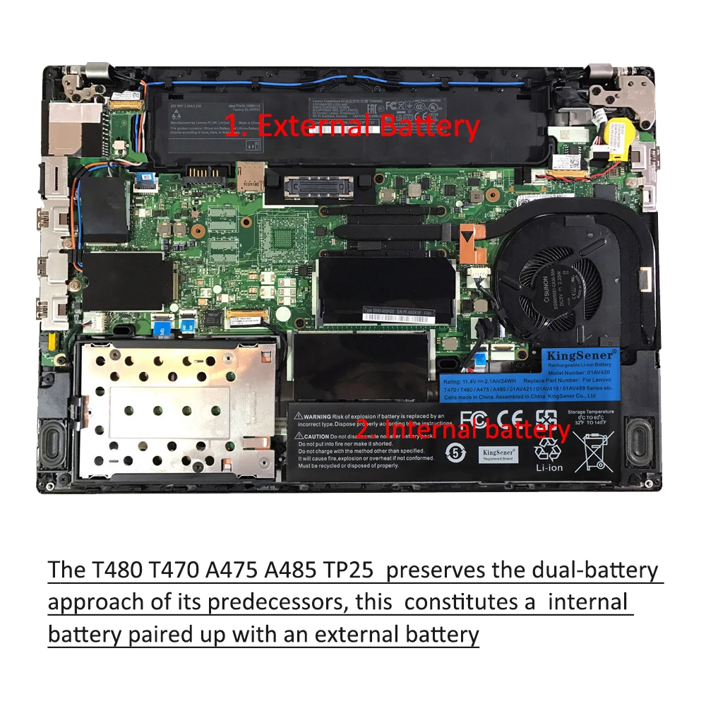 KingSener بطارية داخلية لينوفو ثينك باد T470 T480 A475 A485 TP25 01AV419 01AV421 01AV489 01AV420 SB10K97576 SB10K97578