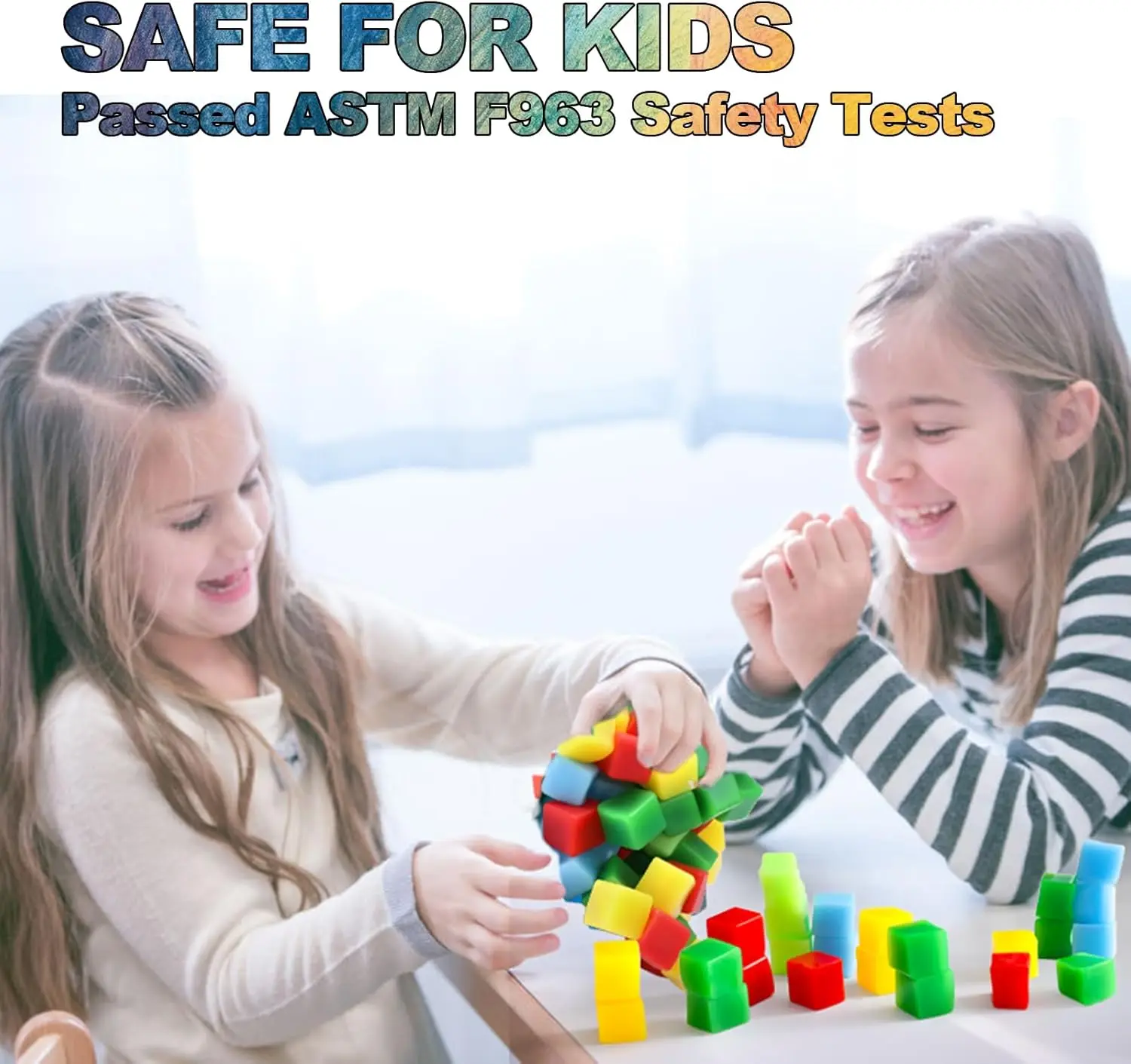 144PCS Sticky Stacking Cubes for Kids - Mini Squishy Cubes Sensory Toys for Toddler, Non Toxic Preschool Jelly Blocks for Buildi