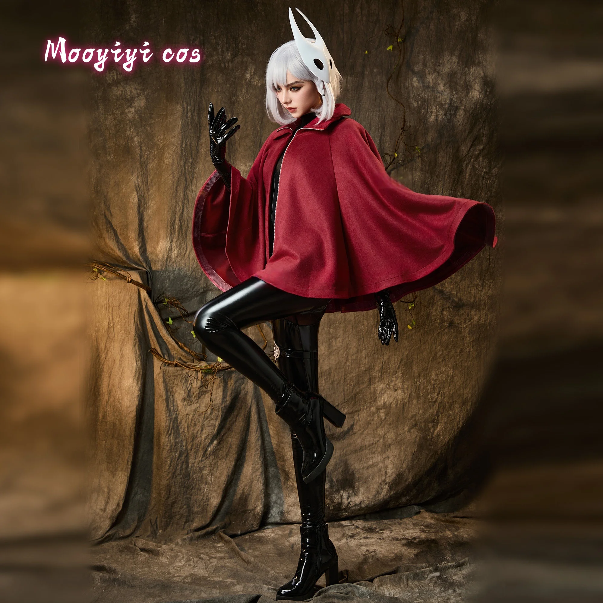 Новый костюм для косплея Game Knight Hornet, костюм на Хэллоуин, костюм на Рождество, для ролевых игр, размеры S-XL, красный плащ, белая маска