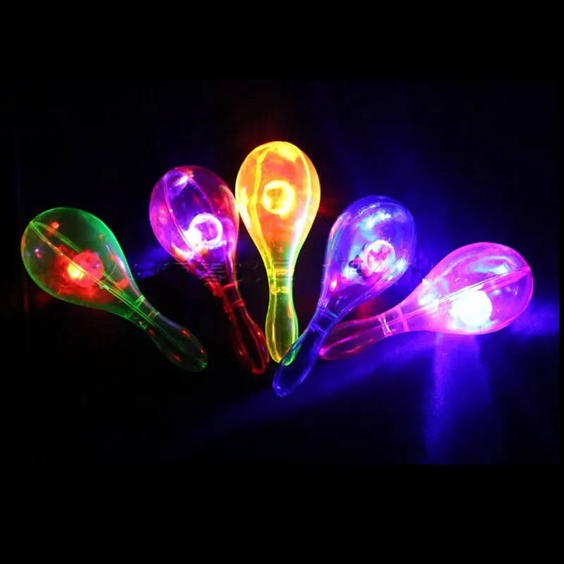 2pcs LED Maracas Flashing Light Up Shake Toy Cheering Party  Rattle Noise Maker Shaker Toys     Christmas Decoration