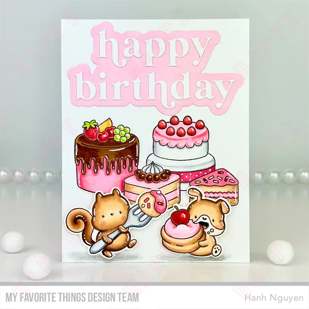 Happy Birthday Die Cake Monkey Around Horizontal Strip Cutting Dies Stamps Stencil For Scrapbook Decoration Embossing DIY Card