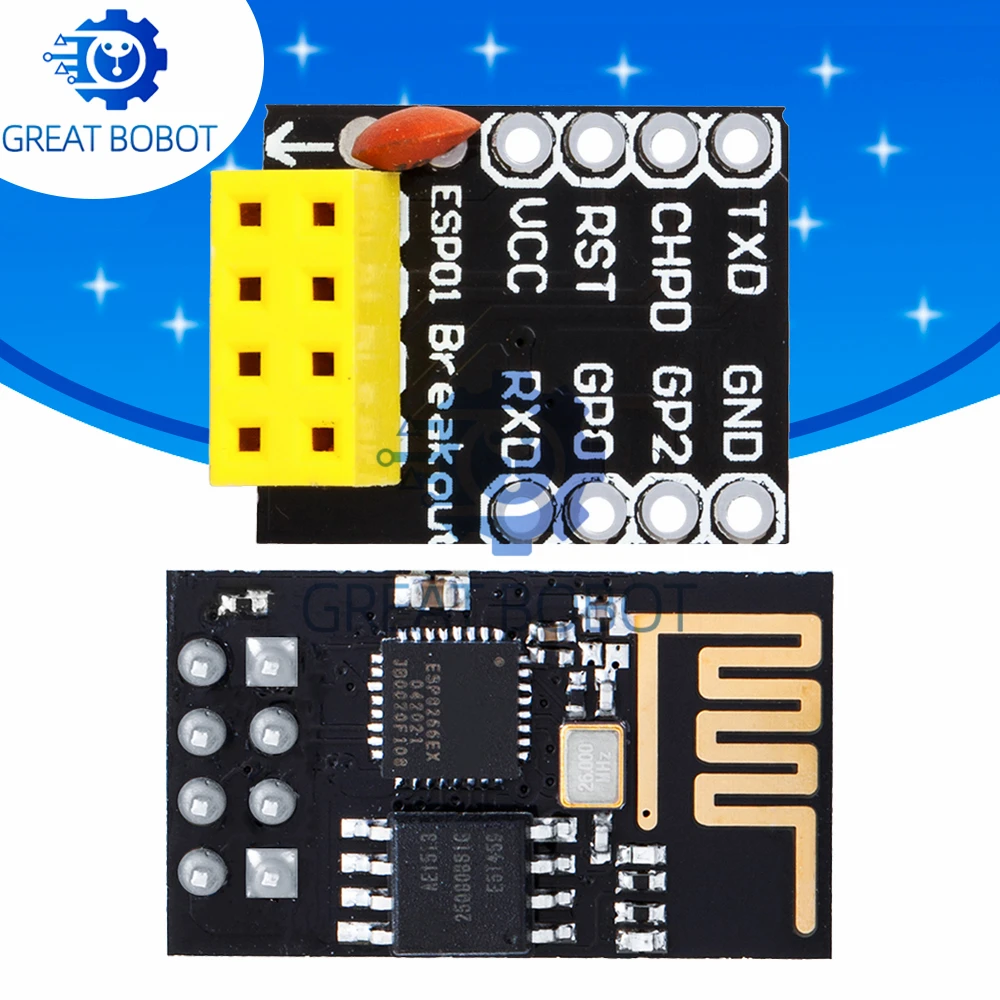 ESP-01 ESP8266 ESP-01S Serial Breadboard Adapter WiFi Transceiver UART Breakout Module