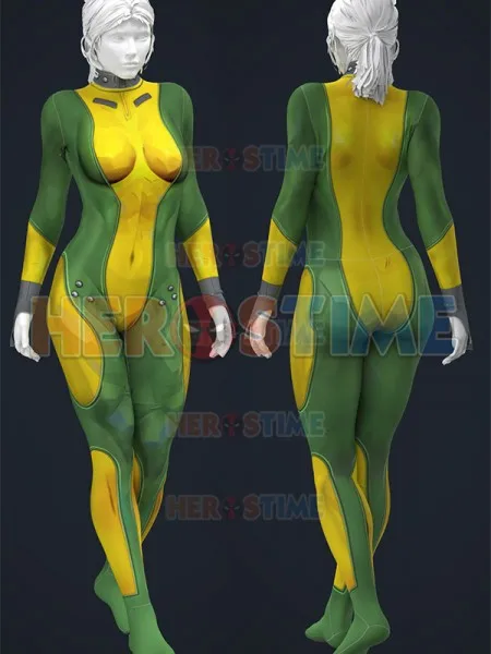 Nuevo disfraz de Cosplay de mujer Rogue, mono Zentai de LICRA con estampado 3D, disfraz de Halloween para niñas y mujeres