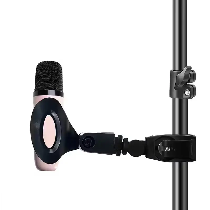 【F】1Pc Drum Mic Clip Holder Microphone Crab Clamp Mount for Mic Stand & Drum Rim Adjustment 5/8 to 3/8 Thread