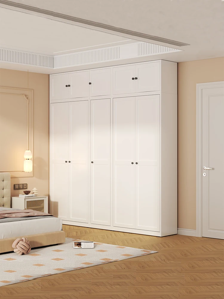 Wardrobe made of steel, a new type of household bedroom minimalist storage cabinet for rental use,large capacity storage cabinet