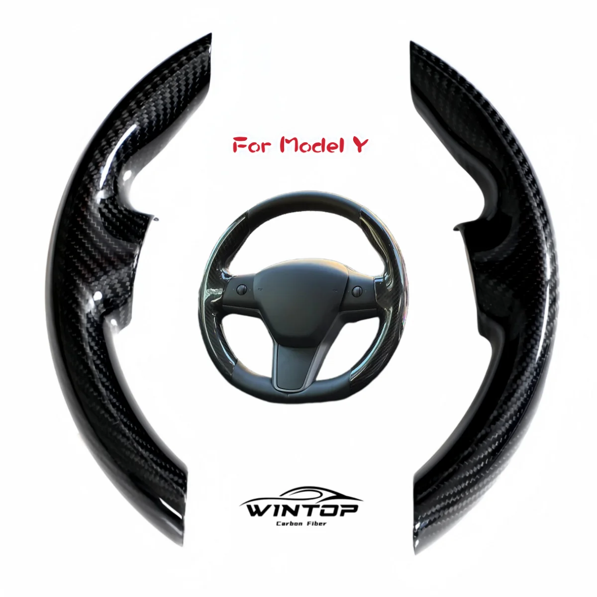 Truly Dry Carbon Fiber Steering Wheel Covers For Model 3 Model Y 2017-2023