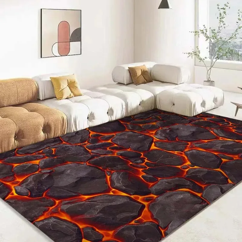 Volcano Lava Magma Area Floor Mats Door Front Decoration Home Living Room Floor Mats