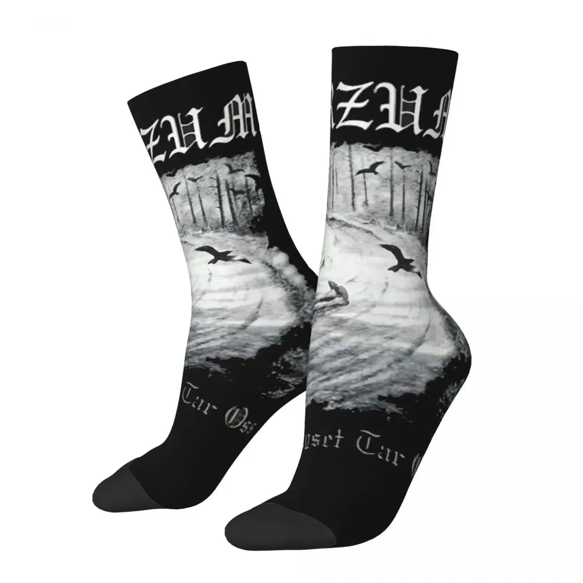 Calcetines divertidos felices para hombre y mujer, medias con estampado de banda Burzum, novedad, primavera, verano, Otoño e Invierno