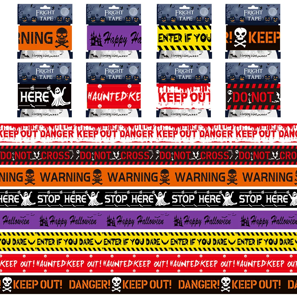 Halloween Caution Tapes Warning Safety-Tape Zombie Caution Tape Keep Out Caution Tape Halloween Party Decor Outdoor Scary Party