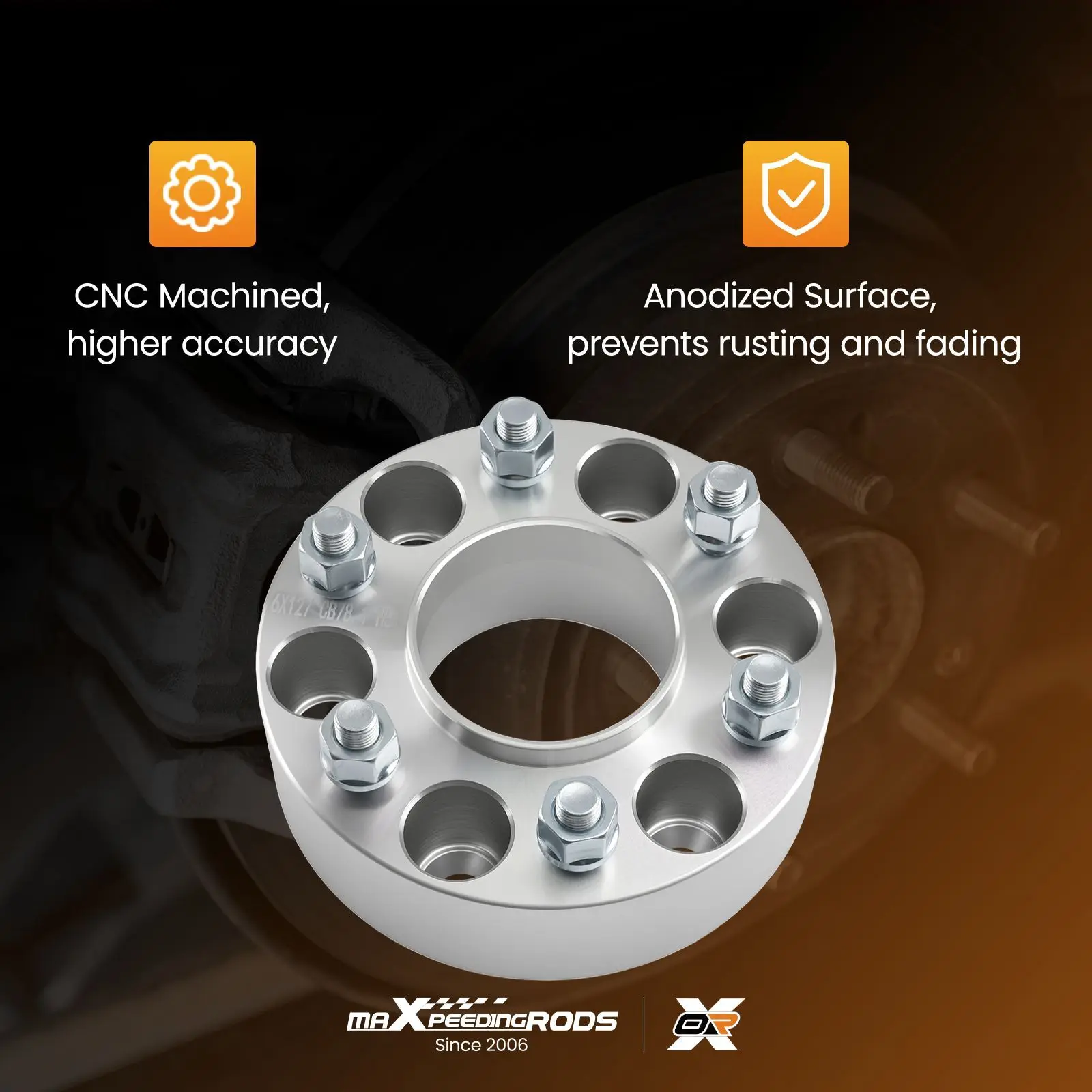 

Pair 1.5 inch Billet Wheel Spacers for Chevrolet Corvette S10 5x4.75 1984-2019