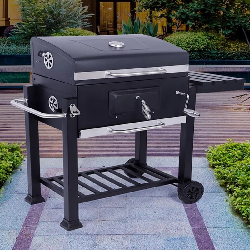 Canam-parrilla grande para barbacoa, parrilla de carbón ahumado para acampar, entrega nacional