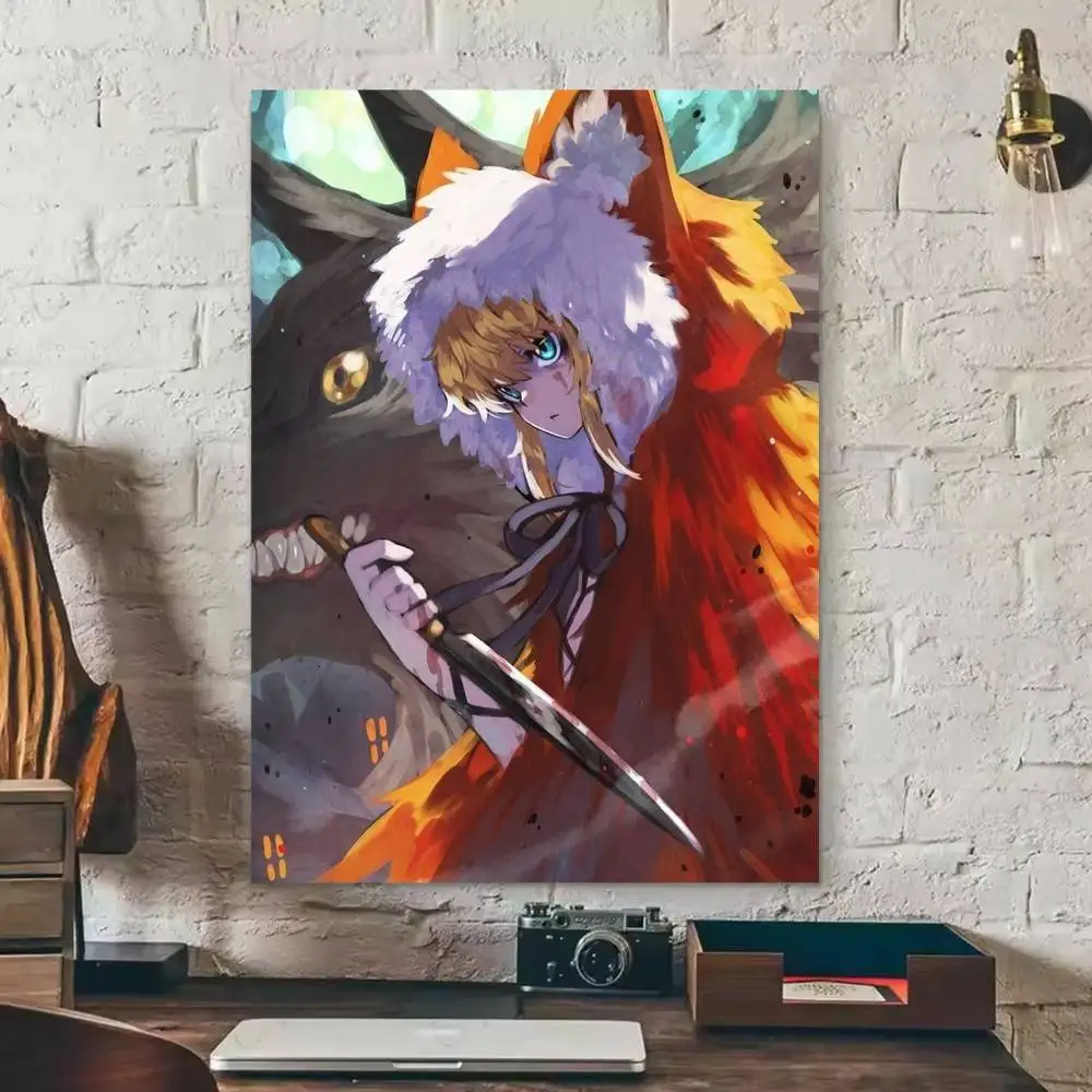 Red hood - black souls Leaf Alice  Poster Waterproof HD Art Wall Decal Self-Adhesive Print