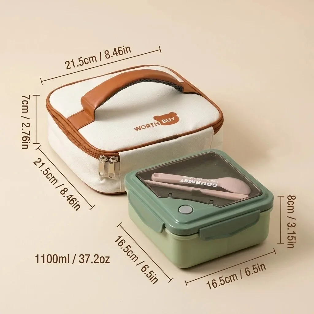 Plastic Bento Box Kinderen Studenten School 2 Vakken Snackbox Voedsel Bewaardozen Met Deksels Magnetronbestendig Bestek Lunchbox