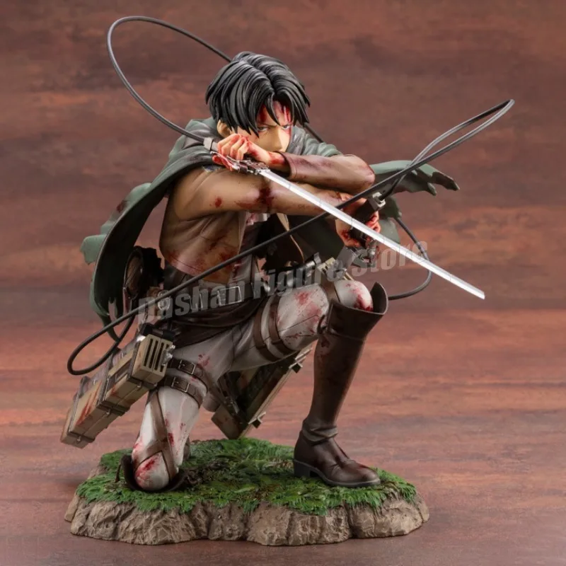 Anime Attack On Titan Levi Ackerman Action Figure PVC Collection Doll Shingeki no Kyojin Figurine Kneeling Rivaille Model Toys