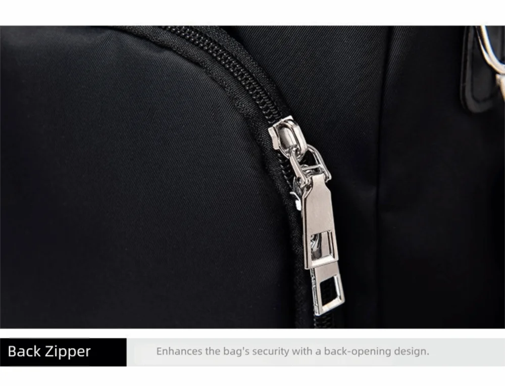 Wasserdichter Oxford-Rucksack mit hoher Kapazität, Diebstahlsicherer, leichter Reise-Tagesrucksack, einfarbig, vielseitige Umhängetasche für Damen – Detail 18