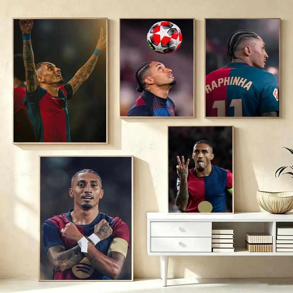 b-Brazil R-Raphinhas 11 Football   Poster High Quality Dorm Living Room Aesthetic Wall Decoration Painting Stickers Gift