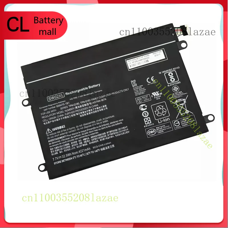 

SW02XL Battery For HP X2 210 G2 10-P HSTNN-LB7N HSTNN-IB7N 859470-1B1