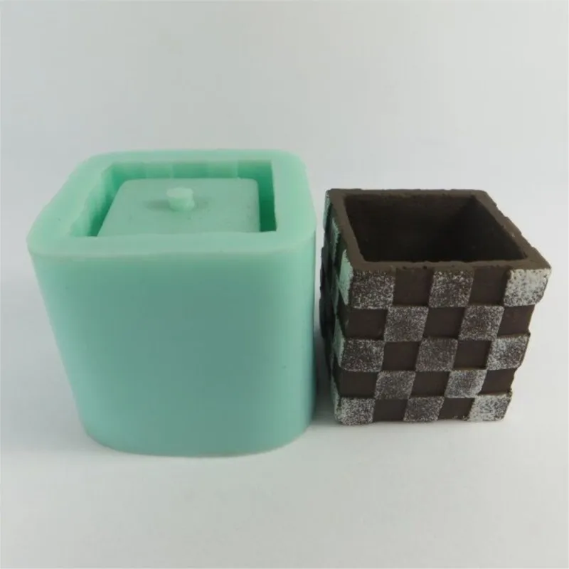 Silicone Forms Geometric Square Pots Mold Succulents Pots Concrete Cement Molds For Home Decorations Moulds PRZY Eco-friendly