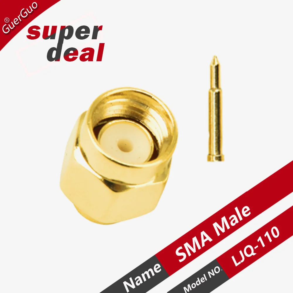 10PCS SMA Male RF Coaxial Connector SMA-JB3 for RG402 RG141 Cable Semi-Steel Semi-Flexible Wire Communication Electronics