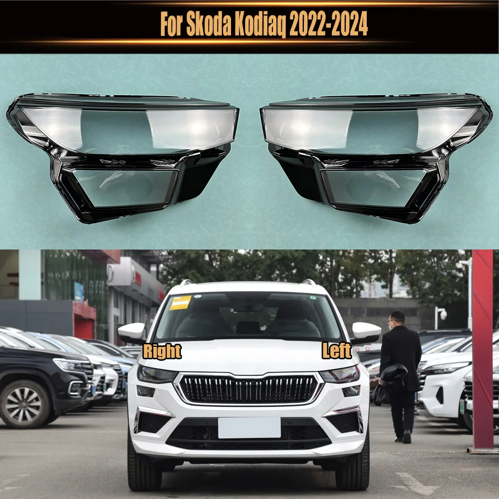 

For Skoda Kodiaq 2022-2024 Headlamp Lamp Cover Headlight Shell Transparent Mask Lens Plexiglass Replace Original Lampshade