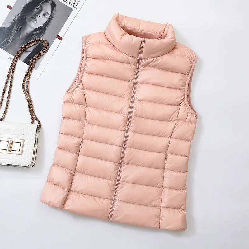 0-10℃ Ultralight Woman Duck Down Vests Autumn Winter Female Sleeveles Waistcoat Portable Puffer Feather Jackets for Women 4XL