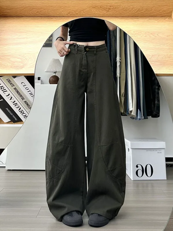 

Американские военные брюки-карго Scythe Pants, рабочие джинсы, женские, с высокой талией, свободные, широкие штанины, повседневные, осенние, новинка