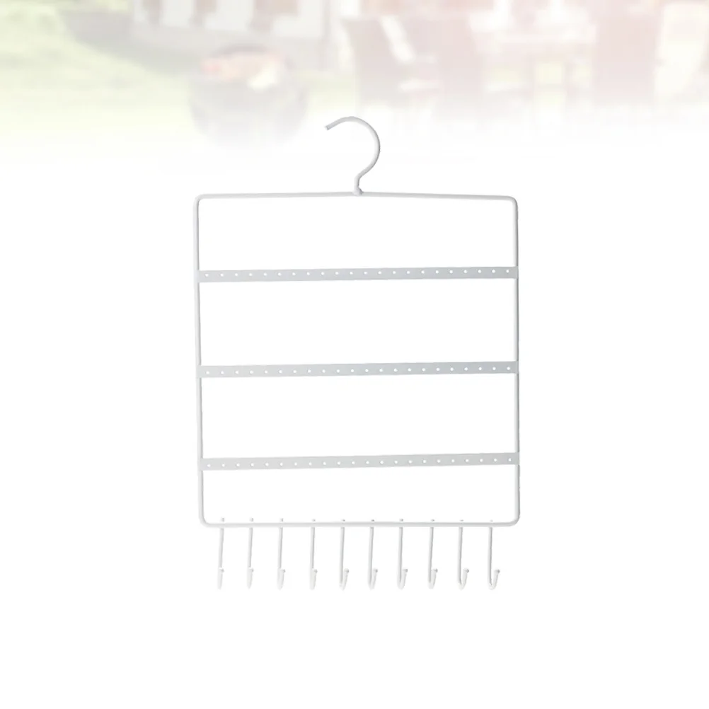 

Metal Earring Holder Stand 3-Tier Hanging Earrings Organizer Wall Mounted Jewelry Display Rack Storage Solution White