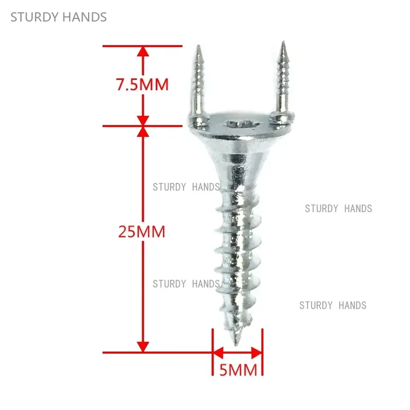 100PCS stainless steel skirting line nails double headed Y-shaped seamless screws woodworking specific sheep horn nails