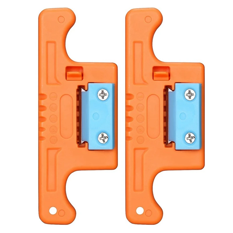 

Fiber Optic Stripper Cable Ribbon Stripper 1.9-3.0Mm,Loose Buffer Longitudinal Tube Stripper Orange 2Pcs