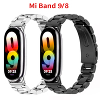 High Quality Bracelet for Xiaomi Band 9/8 Strap Stainless Steel Correas for Miband 9 8 Bands for Xiaomi 8 Watchbands Accesorios