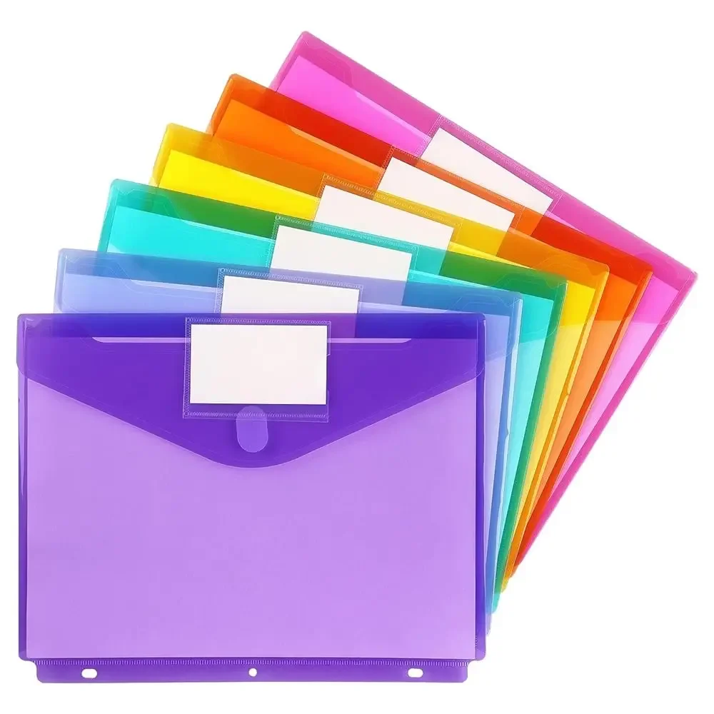 

6 Pack Binder Pocket, Plastic Folders with Label, Binder Organizer, Binder Dividers with Pockets, Letter Size, Assorted Colors