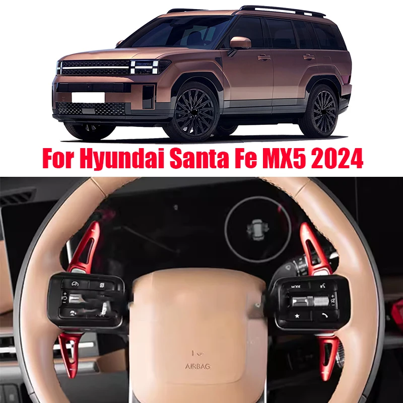 

Aluminum alloy steering wheel shift paddles interior modification parts For Hyundai Santa Fe MX5 2024