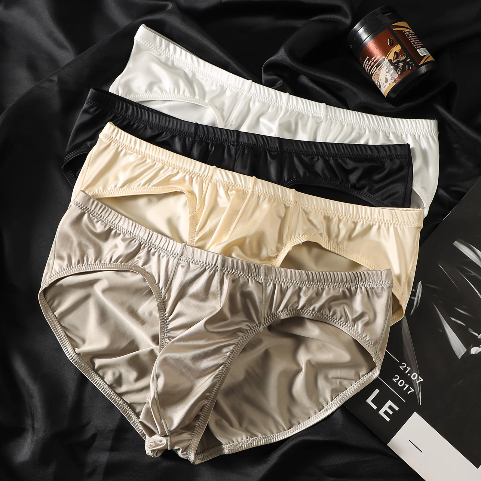Men's Training Briefs Sport Gym Running Underwear Satin Quick Dry U Convex Pouch Low Rise Bikini Shorts Workout Bodybuilding image 6