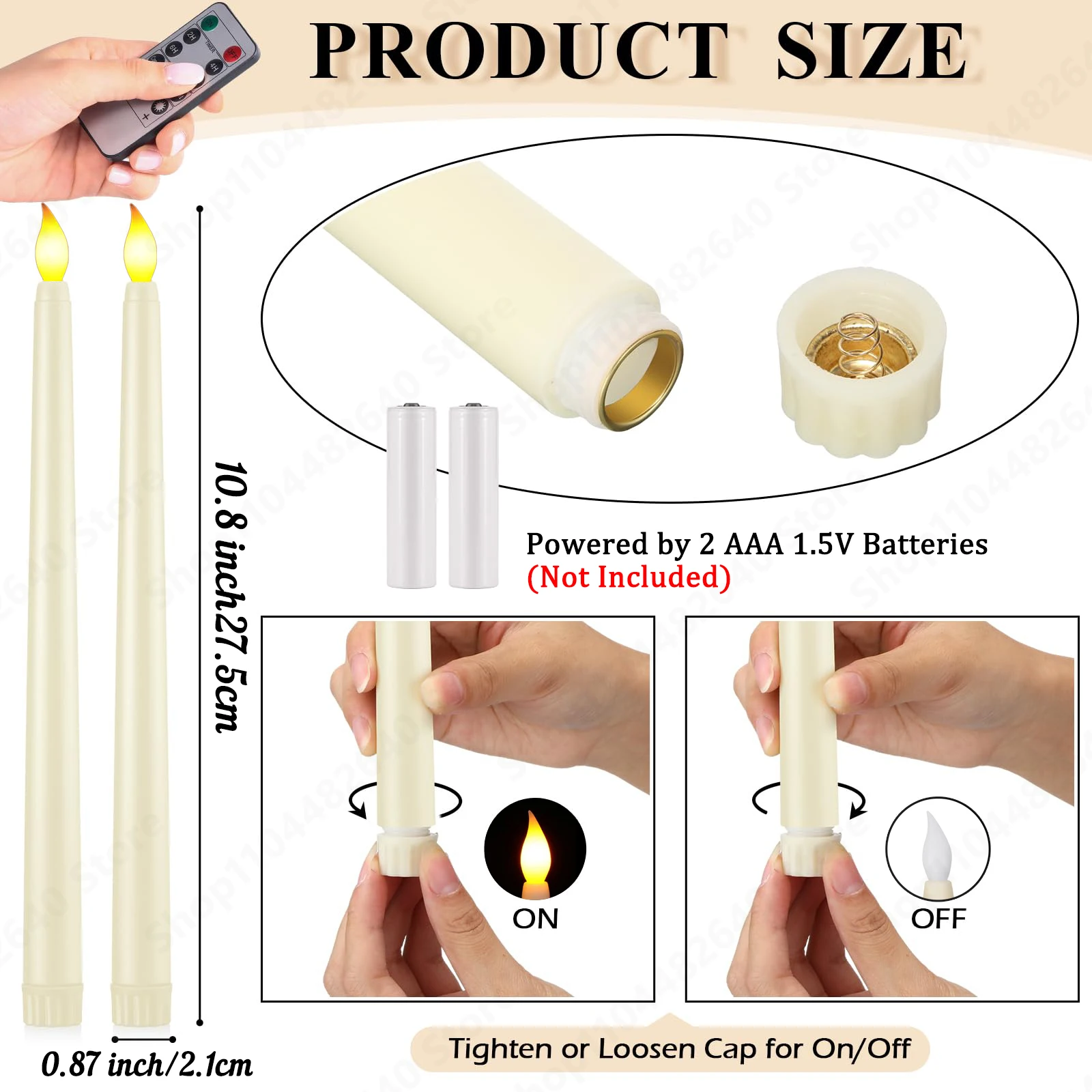 Vela LED parpadeante de 12-200 Uds., vela cónica sin llama para boda, vela de imitación, vela eléctrica falsa con control remoto, decoración navideña para el hogar