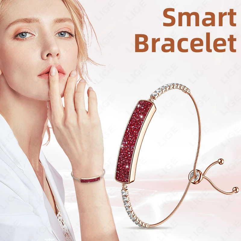 

LIGE No Screen Smart Watch Woman Sports Fitness Heart Rate Monitor 5ATM Waterproof Fashion Diamond Smartwatch For Andrio IOS New