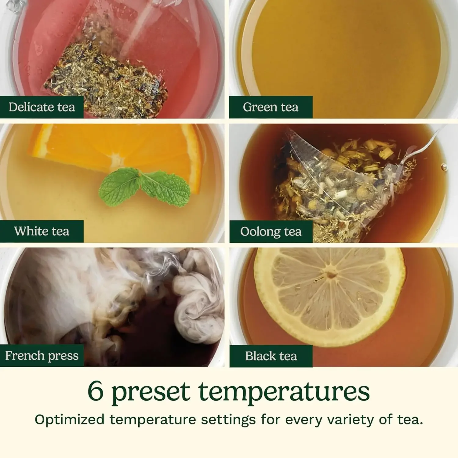 غلاية كهربائية لاسلكية من الفولاذ المقاوم للصدأ سعة 1.7 لتر من Cuisinart مع 6 درجات حرارة محددة مسبقًا