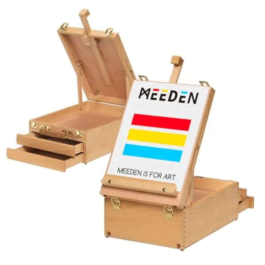 

Large Tabletop Easel Sketchbox Adjustable Solid Beech Wood Desktop Easel Box for Painting Travel Easel for Artists Wooden Art S