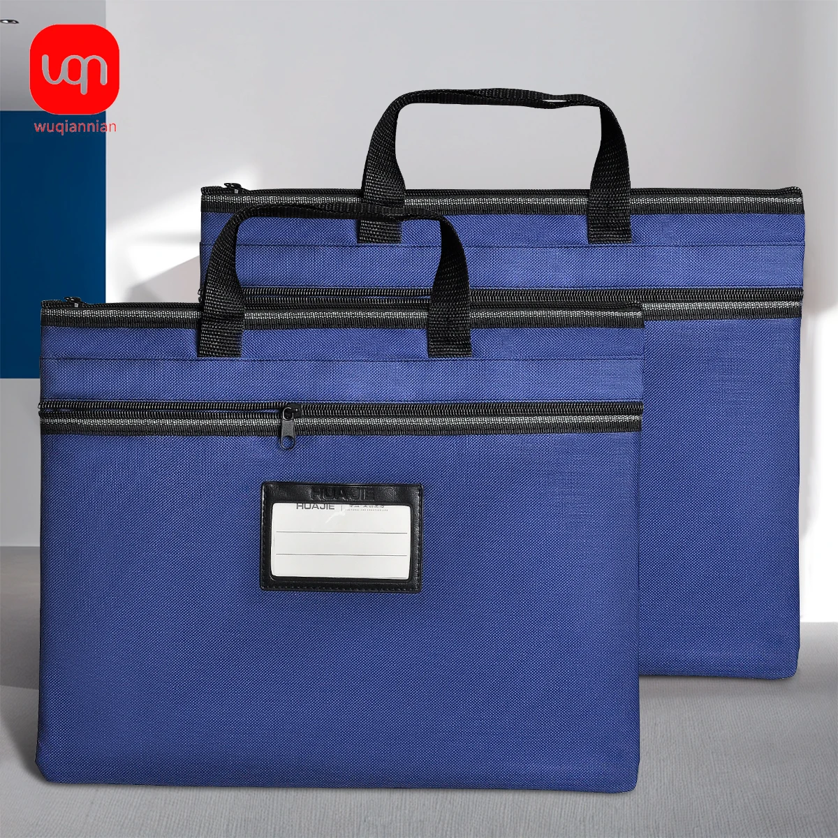 

WQN-1PC Waterproof Briefcase Canvas Portable A4 Document Bags Men's Meeting File Organize Package Business Storage Handbags