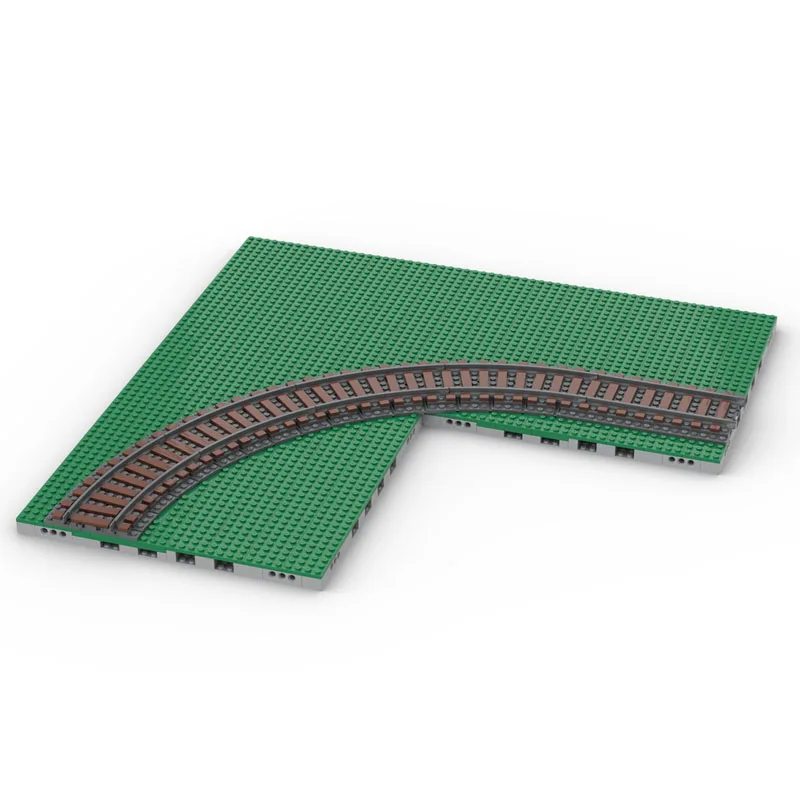 MOC-227976 Widok Ulicy Budynki Pociąg Jaskinia Miasto Kolejka Tor Kolejowy Balustrady Akcesoria Małe Elementy DIY Model Klocki Edukacyjne dla Chłopców