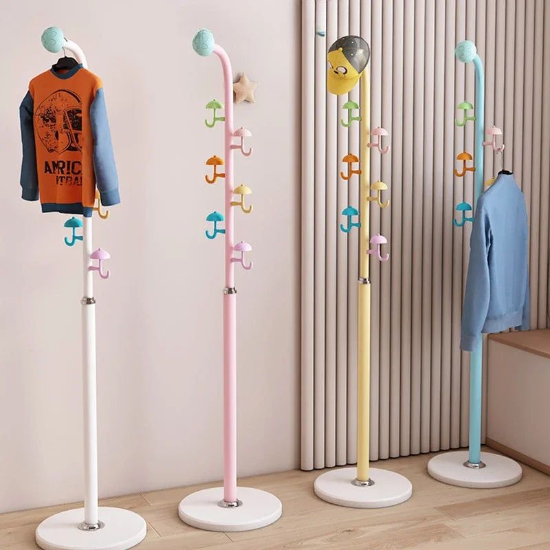 Indoor Colorful Coat Rack, Floor To Ceiling Balcony, Household Small Umbrella Hanger, Bedroom Clothes Storage Rack, Cartoon