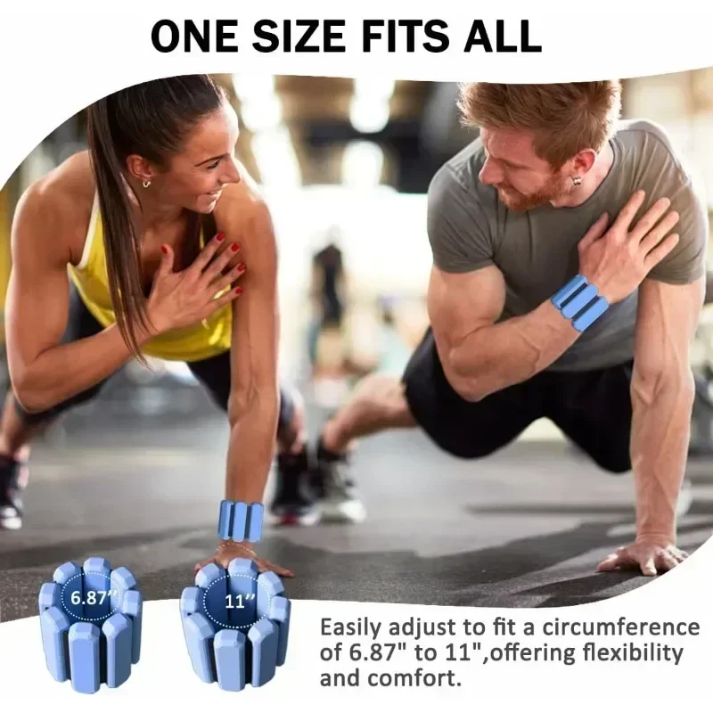 Silikonowa opaska na nadgarstek Poręczna bransoletka z obciążeniem na kostkę i nadgarstek Regulowana bransoletka z obciążeniem na ramię i nogę do fitnessu, biegania, treningu na siłowni — zdjęcie 6