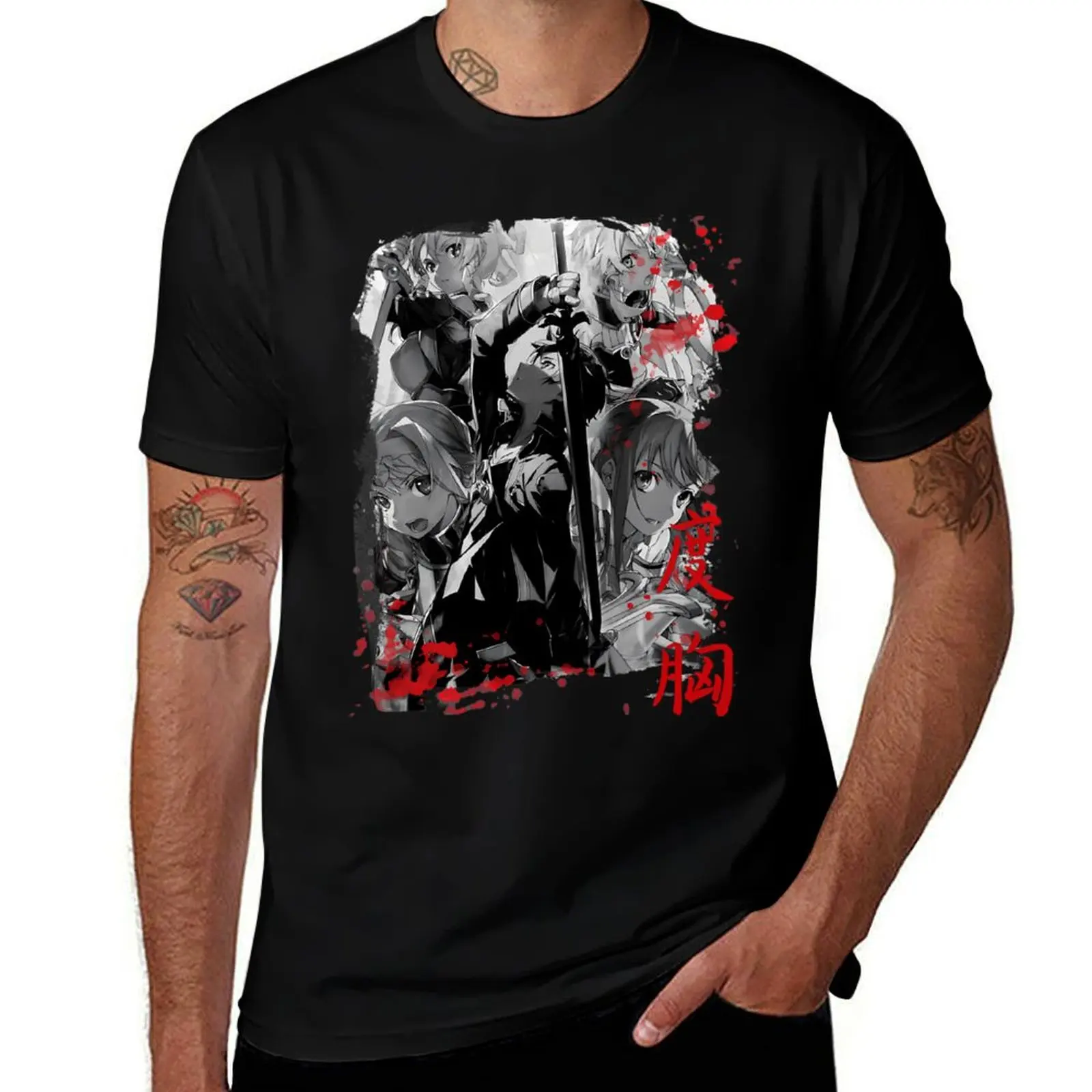 Black and white kirito fight T-Shirt Sun Protective Outdoor Tee Top T-Shirt
