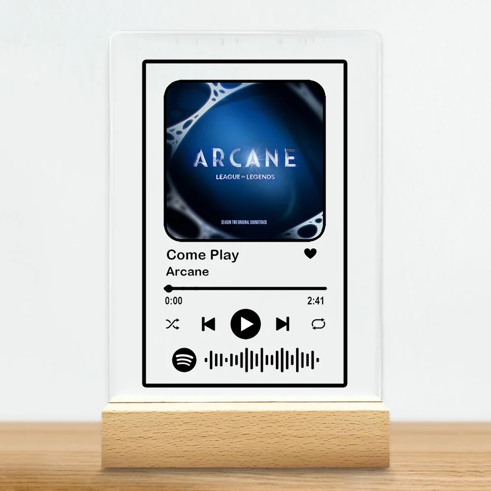 Popular Animation TV Show Arcane Music Plaque Song Playlist Code Jinx Vi Fans Friends Gifts Home Decor Office Desk Decoration