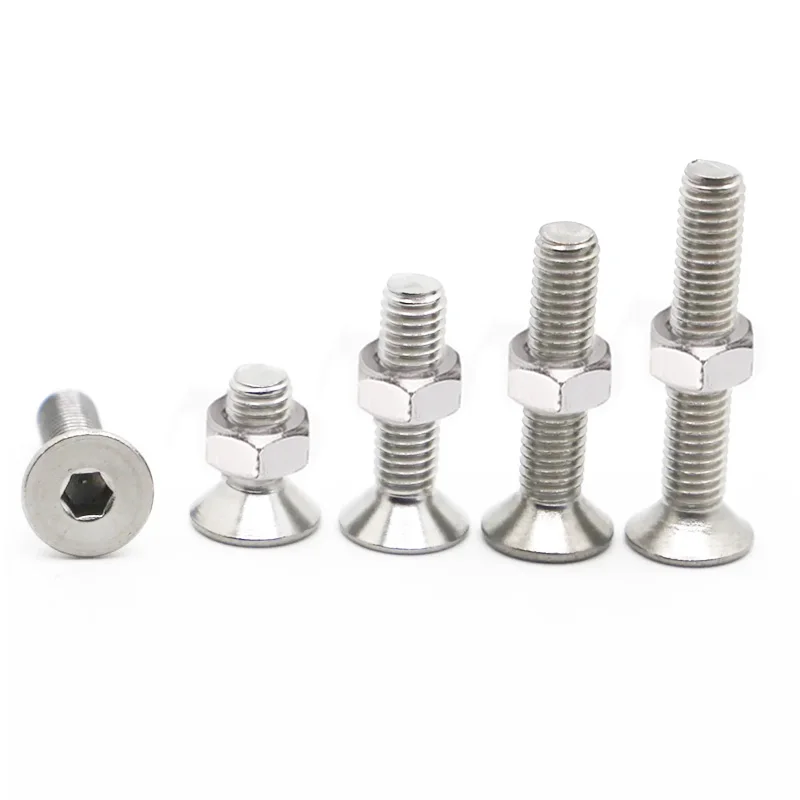M2 M2,5 M3 M4 M5 M6 M8 DIN7991 304 Edelstahl Sechskant Innensechskant Senkkopf Flachkopfschraube Muttern Schrauben Sortiment Kit – Detail 7