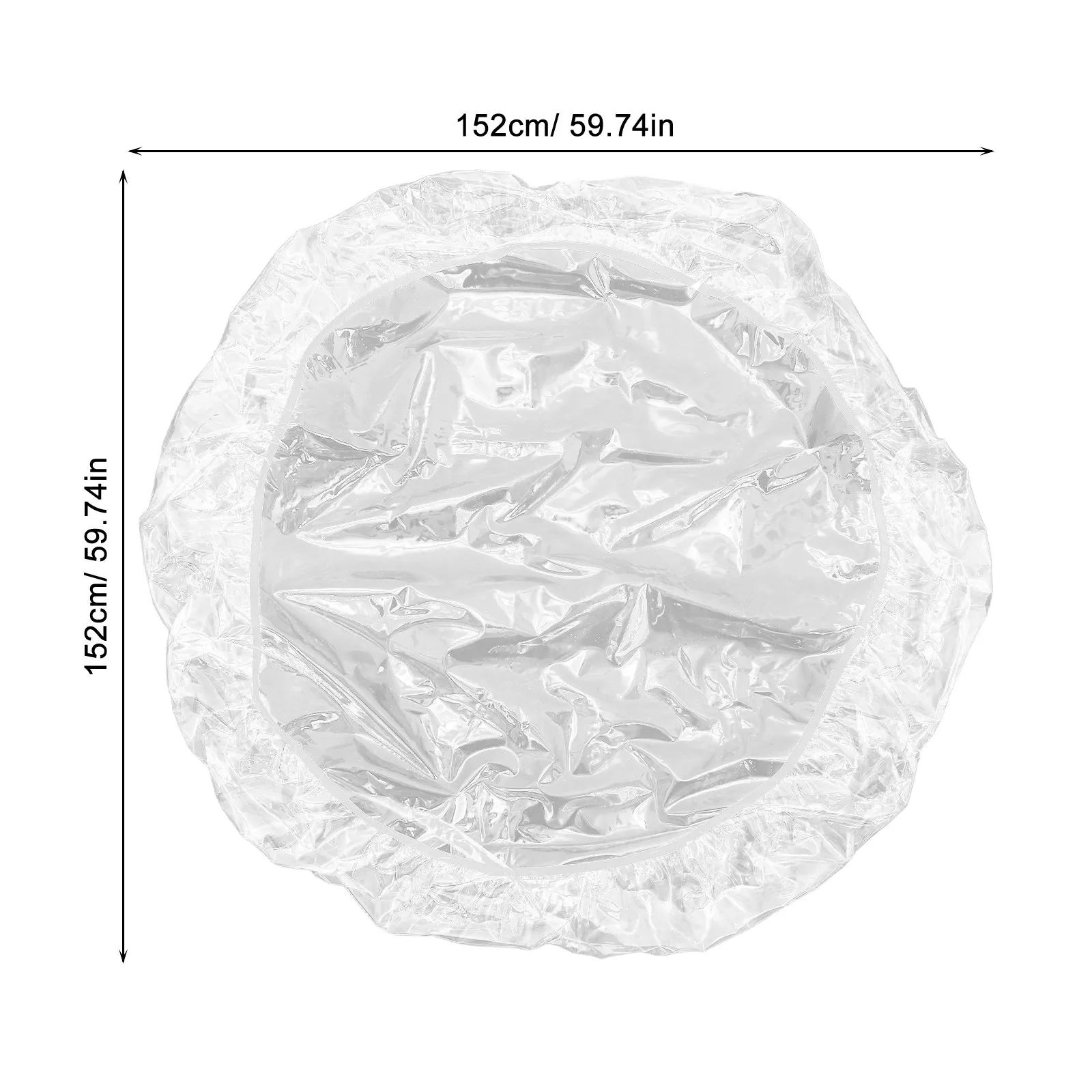 60 Inch Round Transparent Tablecloth PVC Material Waterproof Stain Resistant Easy Clean Elastic Fitted Table Cover for Dining