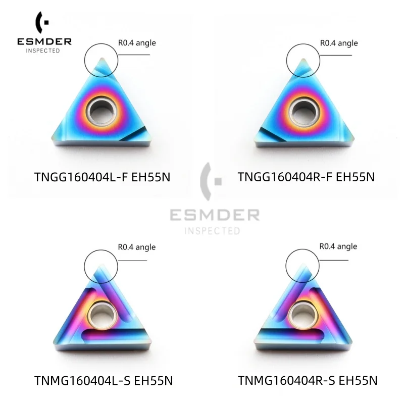 TNMG160408 TNGG160404 L-UF R-UF L-S R-S L-F R-F Triangle Slot Turning Tools Carbide Insert CNC Lathe Cutting Blades High Quality
