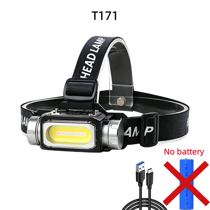 Inductiekoplamp LED sterk licht op het hoofd gemonteerde inductiekoplamp USB-oplaadbare nachtlooplamp sterk licht koplamp