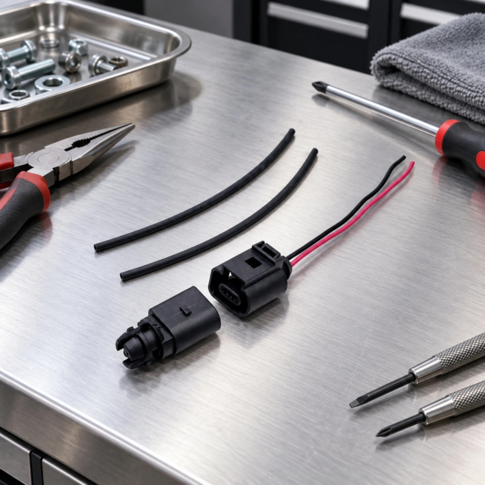 Automotive Exterior Temperature Sensor Compact Ambient Air Temperature Sensor with Connector Pigtail Harness Molded Real-Time