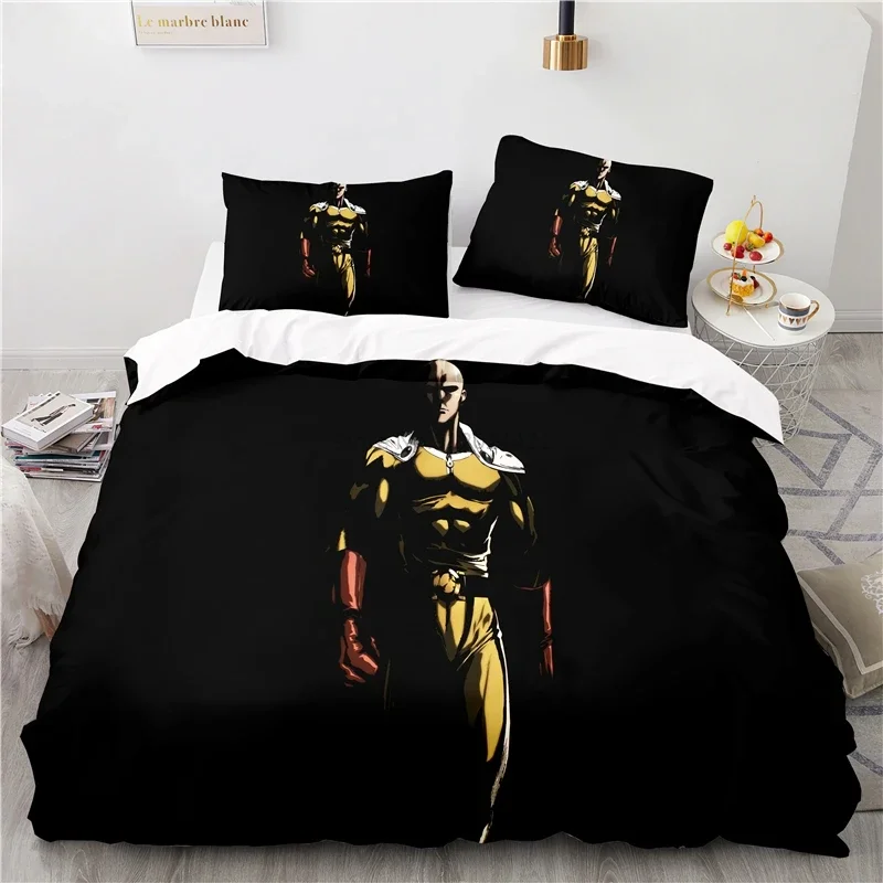 ONE PUNCH-MAN Cartoon Bedding Sets Anime Print Duvet Cover Set with Pillowcase Home Textile Twin Full Queen King Size 2/3pcs