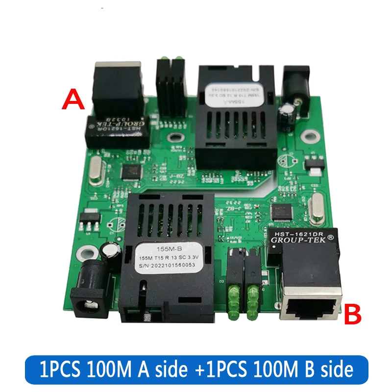 PCBA Fast Ethernet Fiber Media transceiver Converter Switch half board SC 10/100M fiber switch Htb3100